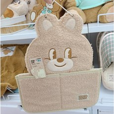 韓國大創 Daiso 秋季泰迪熊系列：餐具 玩偶 吊飾 手機支架 杯墊 碗盤 面紙套 紙膠帶 貼紙 鐵盒 地毯, 1個, 2格掛袋 邦尼兔