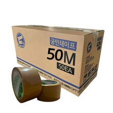 궁민 opp 박스 테이프 중포장 미색 베이지 포장용 50m, 6개