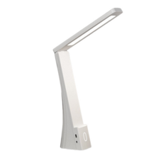 LED折疊觸控檯燈 USB多功能 無極調光 床頭燈 桌面辦公 手機支架 閱讀燈 夜燈, 標準版-白色