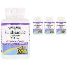 natural Factors 壓力放鬆L-Theanine素食膠囊 125mg, 4個, 60 件