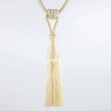 유럽 ​​스타일 커튼 클립 홀더 Tieback 버클 스트랩 레이온 Tassels 액세서리 홈 장식, [01] Off-white, [01] 55-90cm, 1개, Off-white
