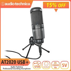 Audio-Technica AT2020USB+ 카디오이드 콘덴서 USB 마이크 헤드폰 잭 및 볼륨 조절 기능 내장 콘텐츠에 적합, 한개옵션0, 1개