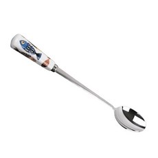 유럽풍 블루피쉬 도자기핸들 커피 티스푼-소 홈카페 요거트 숟가락