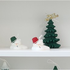 크리스마스 눈사람 캔들 녹는 스노우맨 겨울 인테리어 데코 오브제 장식, 1개, 30g, Black Cherry*레드