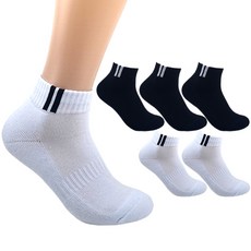 더베이직 남성용 국산 두꺼운 이중쿠션 챔프 스포츠 단목 양말 6켤레, 화이트+블랙, 6개