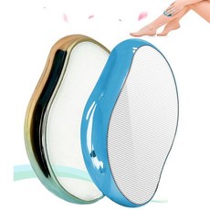 여성용 크리스탈 헤어 지우개 2개 재사용 가능한 제모 스톤 여성 및 남성용 통증 없는 크리스탈 제모기 매직 통증 없는 각질 제거 도구 (핑크 및 퍼플), Qc 및 블루