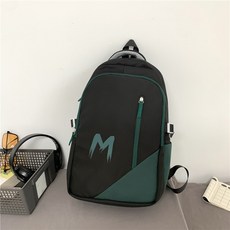書包後背包男女大學生國中護脊減負大容量輕便防潑水開學雙肩包, 黑色