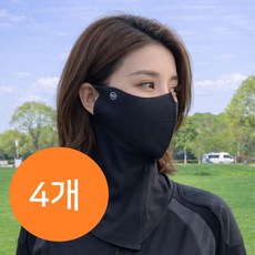 케이엠 자외선차단 쿨 스포츠 골프 마스크, 블랙, 4개