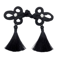 DIY 마니아용 중국어 클로저 버튼 청삼 액세서리 바느질, 검은색, 1개