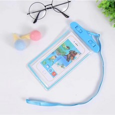 手機防水袋 IPX8級防水 觸控靈敏 四重密封結構, 藍色熒光款, 1個