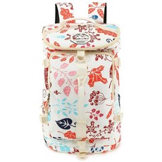 JYColofex 체육관 더플 백 백팩 레슬링 가방 신발 수납 공간 4가지 등 방식 방수 스포츠 워킹 노트북 A-꽃무늬 바다 소금 화이트 대형