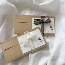 크라프트지 용돈봉투 봉투+메세지카드+리본 돈봉투 돌봉투 돌잔치봉투, 2개, 브라운 연베이지 2개, 브라운 연베이지