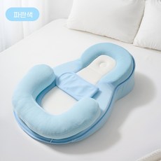 [토사 방지] 토사 방지 패드 - 수면 교육 및 수유 보조 소파 (분리 세탁 가능), 파란색 일체형 경사 매트