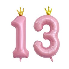 연지마켓 숫자 은박 풍선 대형 2p, 핑크 13