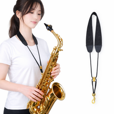 편안하고 고급스러운 KUNO 색소폰 스트랩 KS-903G, 블랙&골드, 1개