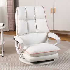 SeekFun 리클라이너 게이밍 컴퓨터 1인용 쇼파 푹신한 가죽 좌식 의자, 1개, 화이트/White