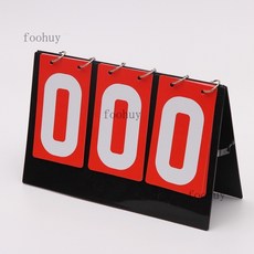台灣出貨 計分牌 籃球記分牌計分牌翻分牌比賽翻牌計分器板乒乓球計數積分比分牌, 三位數（紅底/白字/黑卡座）, 1個