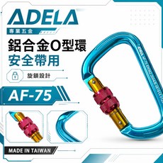 ADELA AF-75 鋁D型環 安全帶用 鋁合金安全勾 旋轉鎖定, 1個