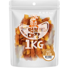멍쵸 먹보대장 대용량 강아지간식, 1kg, 1개, 치킨고구마 1kg, 1개, 치킨고구마
