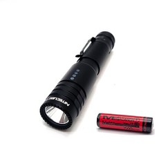 나이트큐브 L20 PRO 초강력 led 손전등 충전식 줌라이트 led 후레쉬 국산 대용량 3500mAh 배터리포함, 1개, 블랙