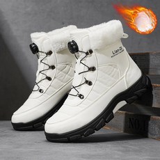 겨울 기모 도톰한 남성 면화 버클 부츠 옥스포드 부츠 남자 신발, 265, 화이트