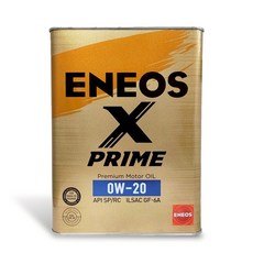 油工廠 ENEOS X PRIME 0W20 4L 全合成汽車引擎機油 頂級引擎潤滑保護, 1個