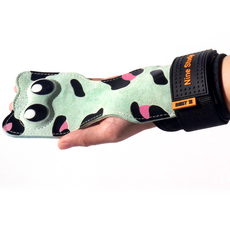 슈아미 러블리 캣 그립 프로 여성 헬스 리프팅 스트랩 양손 손바닥 손목 보호, 1세트, 오렌지그린