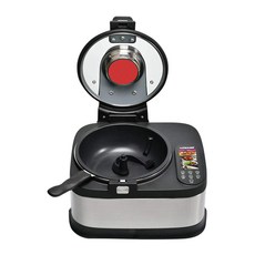 【東日家電】炒菜機 廚房家用無煙炒飯鍋 智慧懶人自動做飯機 110V多功能電蒸鍋, 黑銀色110V彩屏款