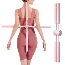 리빙페이지 거북목 굽은어깨 허리교정 스트레칭 밸런스바, 핑크, 1개