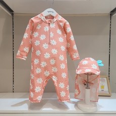 [아가방]강남점*사랑스런 디자인에 플라워 스윔올인원 모자세트/편안하고 즐거운 물놀이시간/