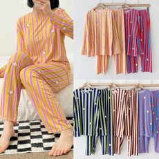 줄고양이 아동 주니어 남녀공용 스트라이프 긴팔 상하의 잠옷세트 홈웨어