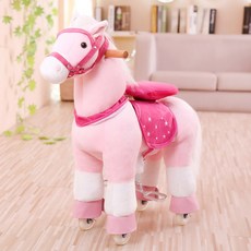 생일 제갈마 대형 갈색 승마 목마 말타기 조랑말 이동식 흔들, 3 뉴핑크제갈마(하중90kg 성인용), 1개