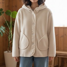 스토리원 WM-FWOT045 여성 포근한 양털 후드 점퍼