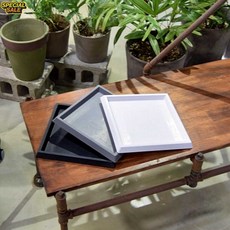대형 플라스틱 화분 받침대 사각 24x24cm 튼튼한 깔끔하고튼튼한 화분선반 화분받침대 화분받이 화분받침, 단일사이즈
