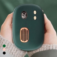 레트로 충전식 손난로 보조배터리 5000mAh 전자 핫팩, 다크그린, 다크그린