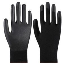 工作手套 PU材質 工地手套 防油手套 園藝手套 工作用 園藝 NBR 止滑手套 耐磨手套 JJ0453 PJ0091, 黑底咖啡邊, 1套, (SIZE L)單雙售