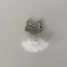 미니 라부부 발레복 내마음속의 비밀번호 시리즈 전용의상 4세대 라부부 발레 스커트 세트, 그레이 발레복