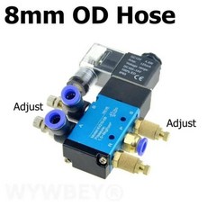공압 전기 솔레노이드 밸브 5 웨이 2 포지션 12V 6mm 호스 연결 조정 제어, 13 SL-8mm-Adjust_01 DC 12V