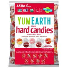 YumEarth 오가닉 하드캔디스 대용량 버라이어티팩 혼합과일맛 1.6kg, 1개