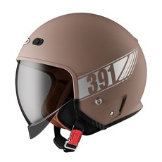 ZEUS 391 A29 素色 墨鏡騎士帽 月球帽 內墨鏡 安全帽 加長內墨鏡片 3/4罩安全帽 SJ騎士館, 消光駝色