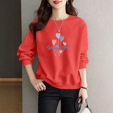 메인워크 여성 라운드넥 맨투맨 긴팔 티 봄 가을 프린트 루즈핏 간절기 데일리룩 슬림핏 캐주얼 아우터 간절기 큐티 심플 상의