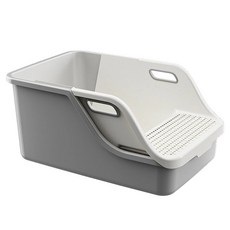 UrbanPaw 一鏟淨懶人貓砂盆 半封閉超大號 防外濺 幼貓, 1個, 灰色