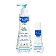 Mustella Hydra Bebe 身體乳 300ml + 溫和潔面啫喱 50ml 套裝, 6組