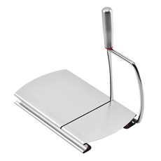 리브문 스테인리스 치즈 슬라이서 두께 조절 눈금 커터, 1개, 실버+레드