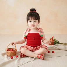 몽실이 체크블루머 여아상하복
