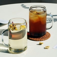 홈카페 Bestra 비어캔 내열유리컵 380ml, 투명, 2개