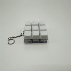 재미있는 귀여운 캐릭터 단색 파스텔 피젯 키보드 버튼 블럭 톡톡 딸깍이 키캡 토이 키링 스트레스해소 커플 열쇠고리, B화이트 sps537