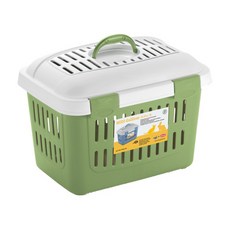 JT樂透Stefanplast 輕巧運輸籠 寵物提籠 外出籠 堅固耐用 通風舒適 方便攜帶, 綠色, 1個