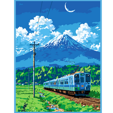 온메이드 DIY 명화그리기 그림그리기 세트 MD-220, 1개, 38 기차 풍경