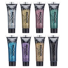 Moon GLITTER 글리터 홀로그램 페이스 & 바디 젤 - 11.8ml(0.4액량 온스) 8가지 색상 세트 페인트 234066, Moon Glitter 홀로그램 페이스 & 바디 글리터, 1